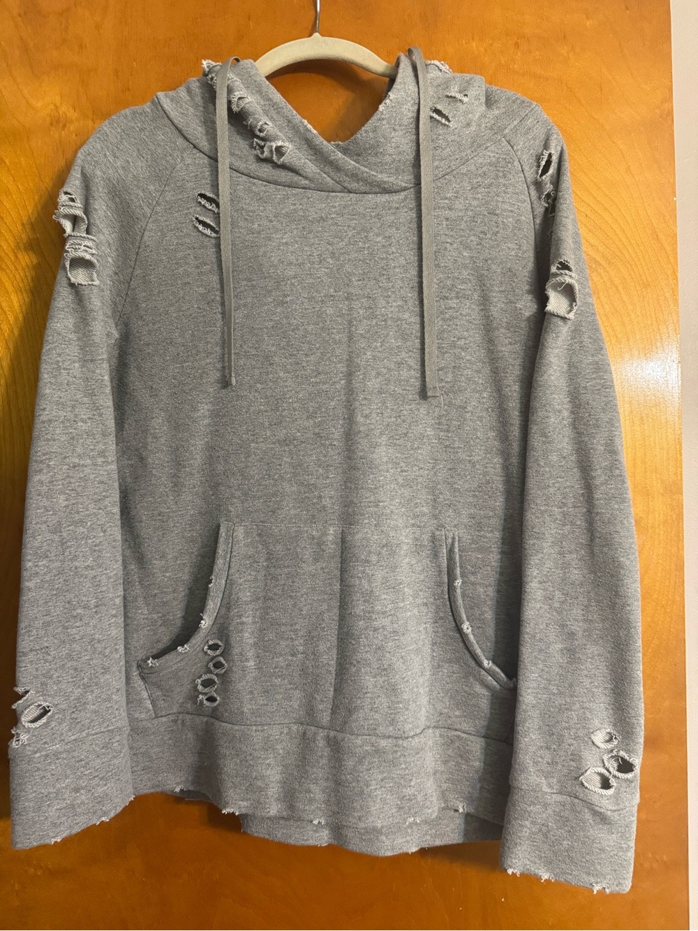 Chelsea DeBoer Distressed Gray Hoodie
